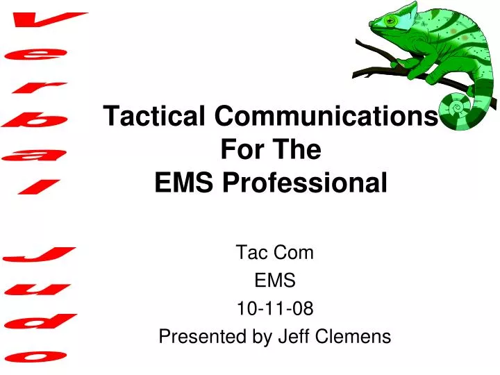 tactical communications for the ems professional