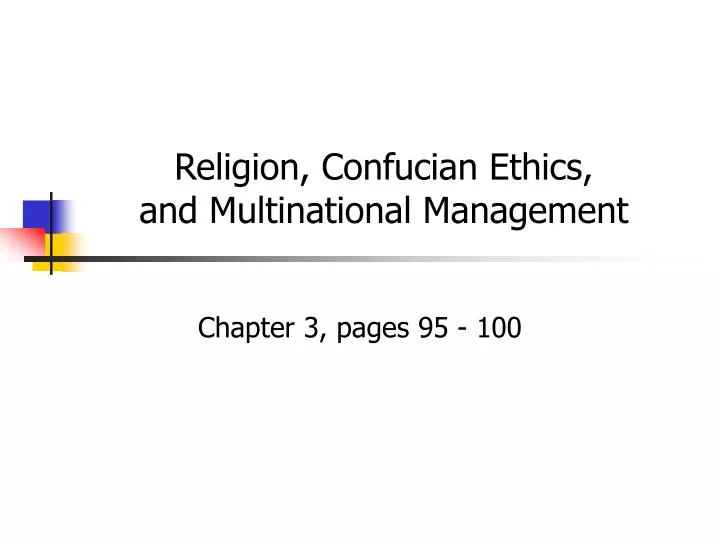 religion confucian ethics and multinational management