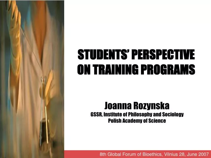 students perspective on training programs