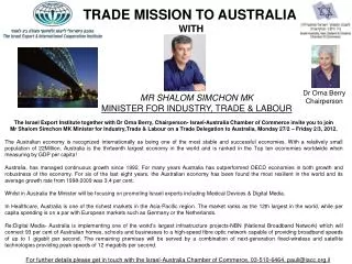 TRADE MISSION TO AUSTRALIA WITH