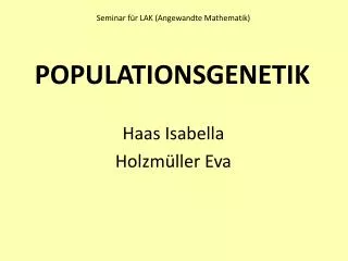 POPULATIONSGENETIK
