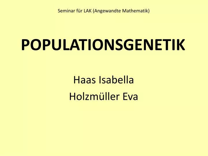 populationsgenetik
