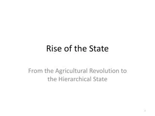 Rise of the State