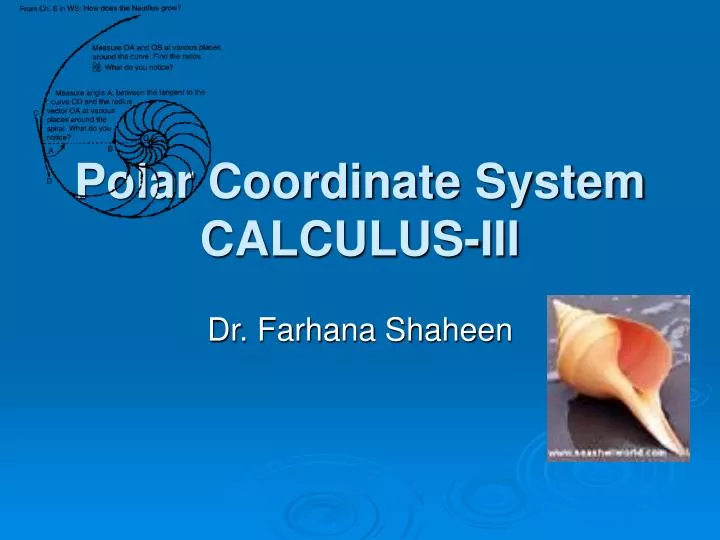 polar coordinate system calculus iii