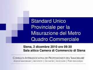 Standard Unico Provinciale per la Misurazione del Metro Quadro Commerciale