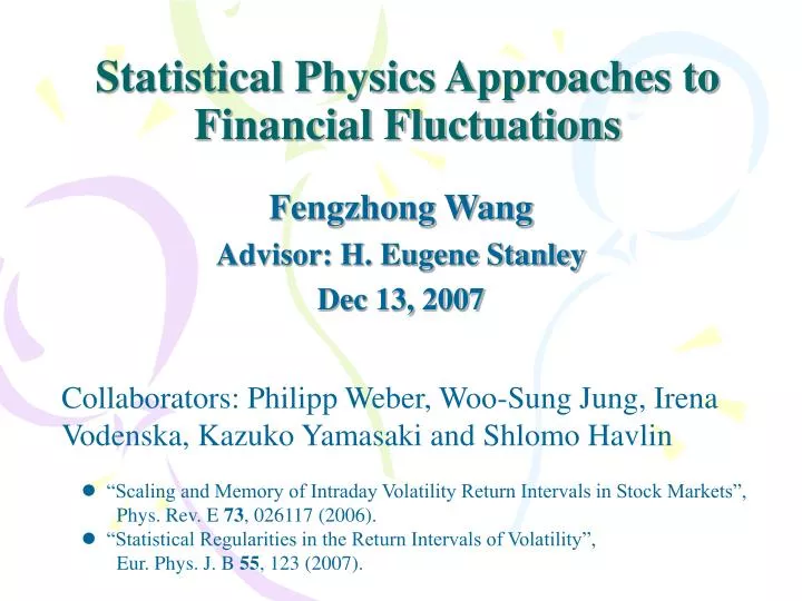 statistical physics approaches to financial fluctuations