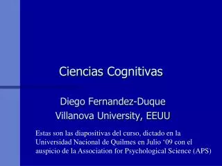 Ciencias Cognitivas