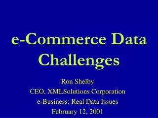 e-Commerce Data Challenges