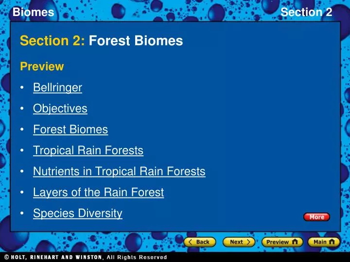 section 2 forest biomes