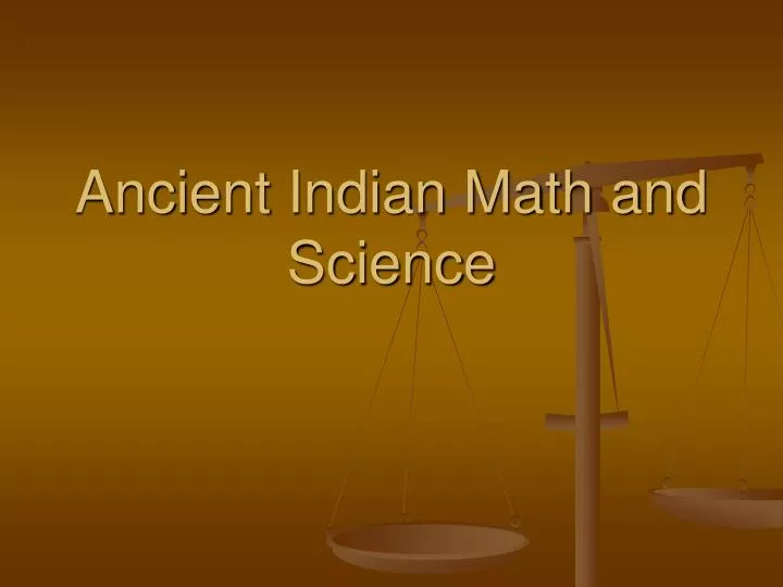 ancient indian math and science