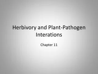 Herbivory and Plant-Pathogen Interations