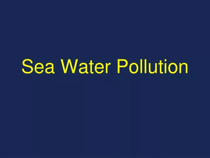 sea water pollution
