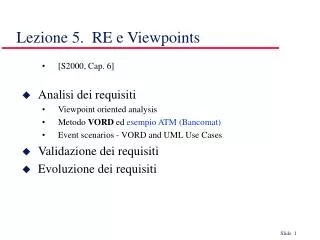 Lezione 5. RE e Viewpoints