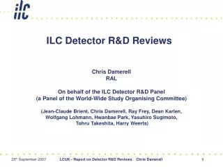 ILC Detector R&amp;D Reviews