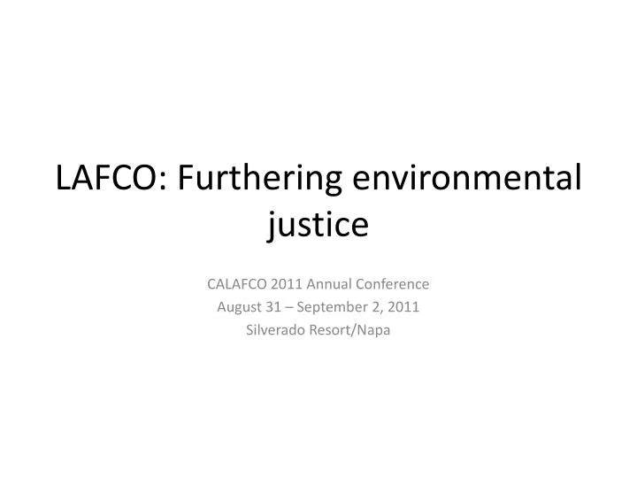 lafco furthering environmental justice
