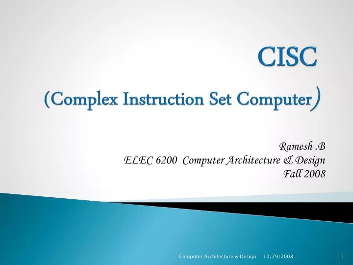 cisc complex instruction set computer