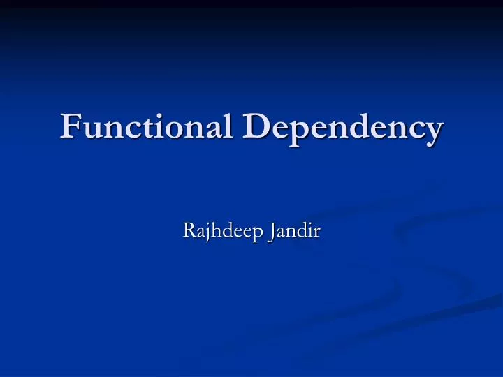 functional dependency