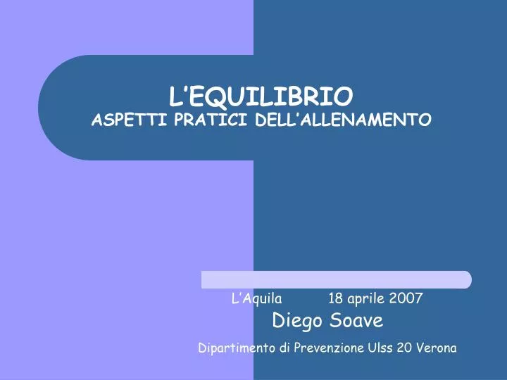 l equilibrio aspetti pratici dell allenamento