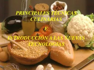 PRINCIPALES TÉCNICAS CULINARIAS E INTRODUCCIÓN A LAS NUEVAS TECNOLOGIAS