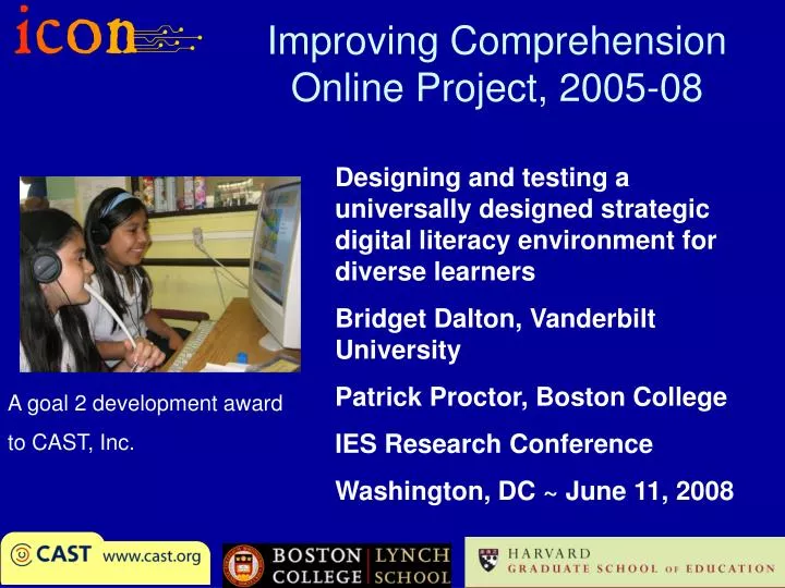improving comprehension online project 2005 08