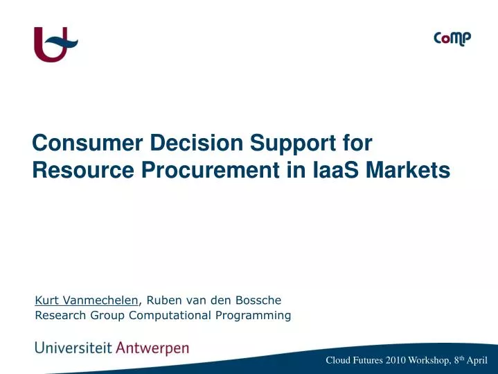 consumer decision support for resource procurement in iaas markets