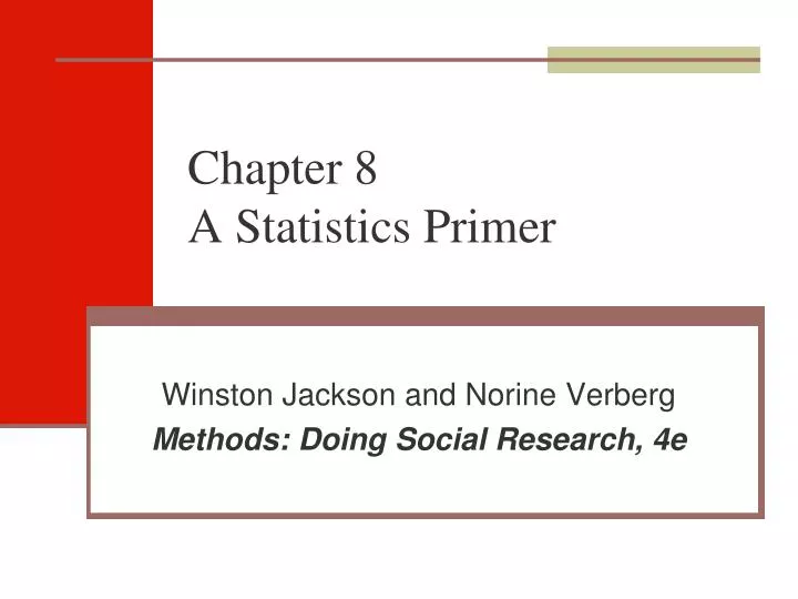 chapter 8 a statistics primer