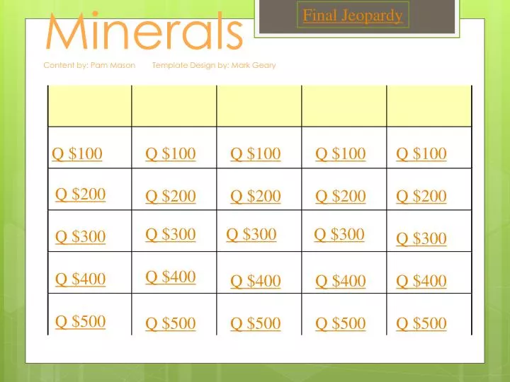 minerals content by pam mason template design by mark geary