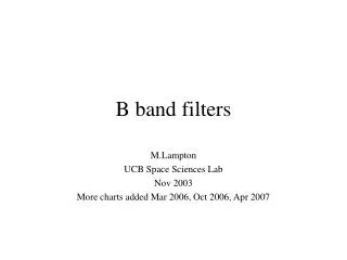 B band filters