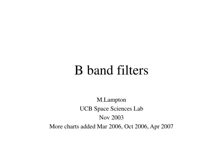 b band filters