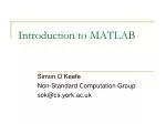 Introduction to MATLAB