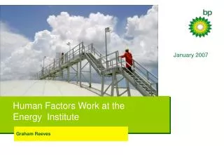 Human Factors Work at the Energy Institute