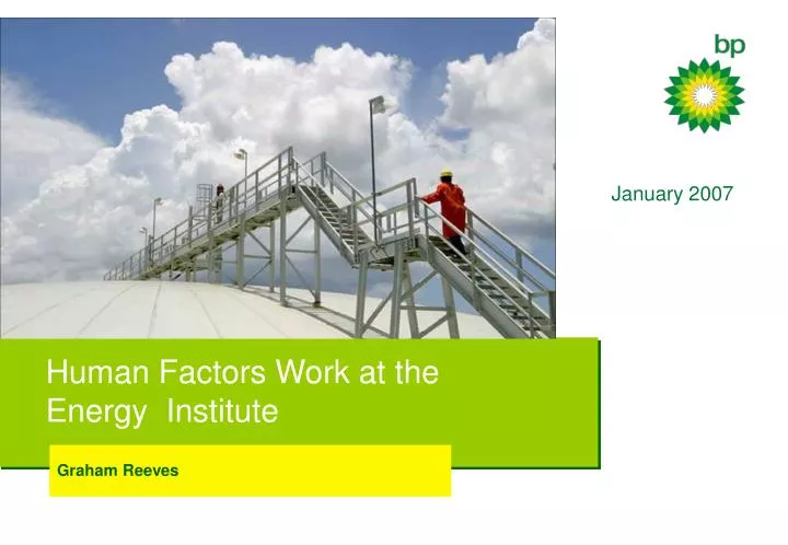 human factors work at the energy institute