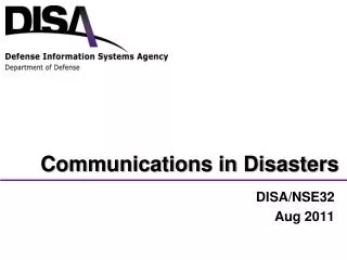 Communications in Disasters