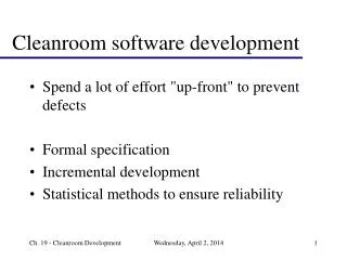 Cleanroom software development