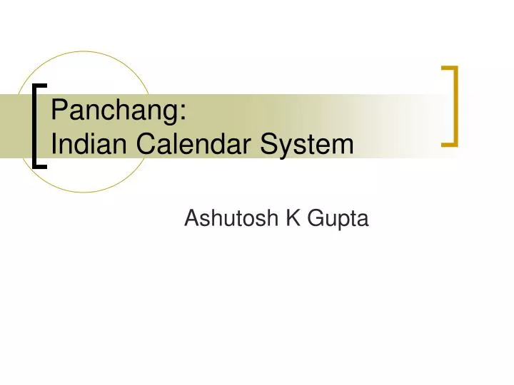 panchang indian calendar system