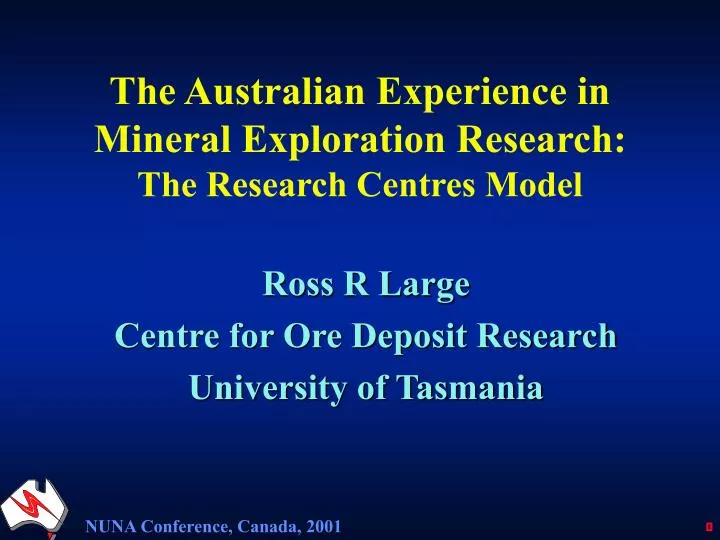 the australian experience in mineral exploration research the research centres model