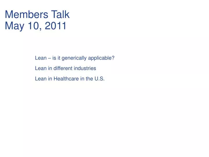lean is it generically applicable lean in different industries lean in healthcare in the u s