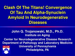 Clash Of The Titans! Convergence Of Tau And Alpha-Synuclein Amyloid In Neurodegenerative Diseases