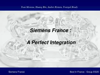 Siemens France : A Perfect Integration