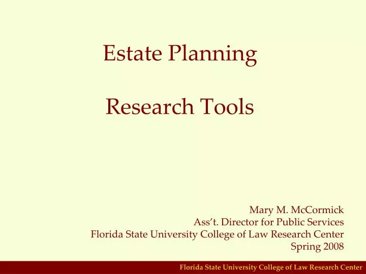 estate planning research tools