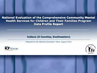 National Evaluation of the Comprehensive Community Mental Health Services for Children and Their Families Program Data P