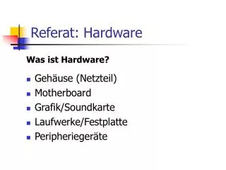 Referat: Hardware