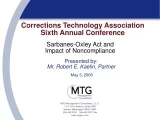 Corrections Technology Association Sixth Annual Conference