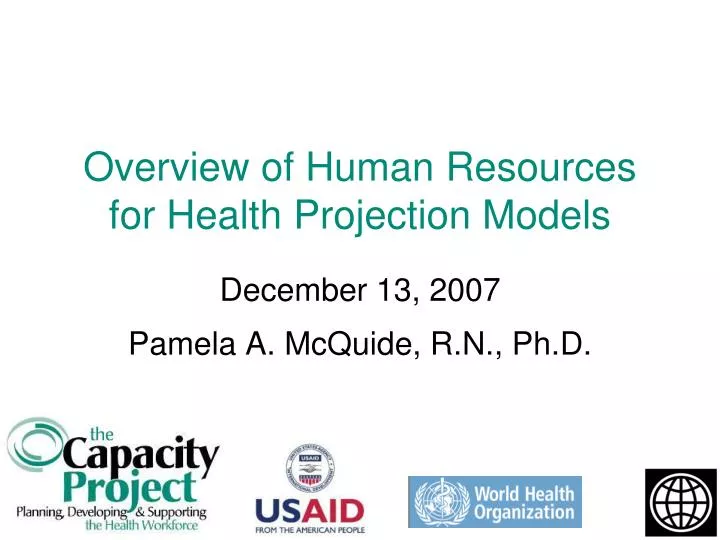 overview of human resources for health projection models