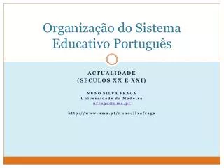 organiza o do sistema educativo portugu s