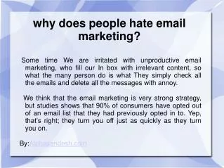 why does people hate email marketing?