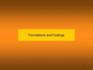 Foundations and Footings