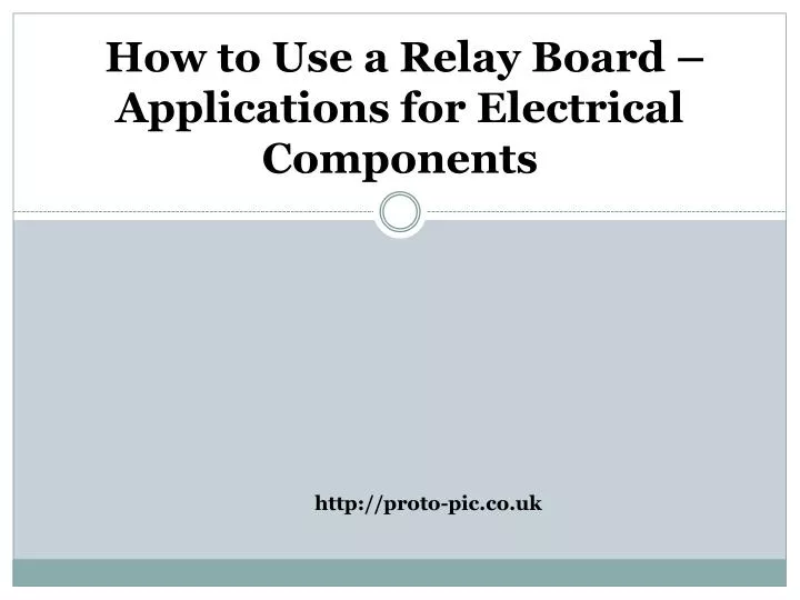 how to use a relay board applications for electrical components