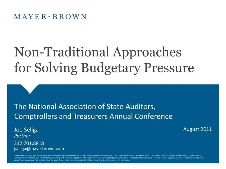 non traditional approaches for solving budgetary pressure