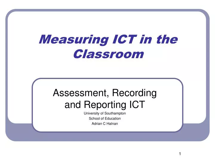 measuring ict in the classroom